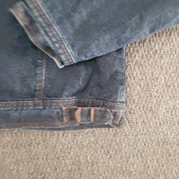 Calvin klein men's denim jacket jeans sz XL fur dark wash button up long sleev - Picture 5 of 14